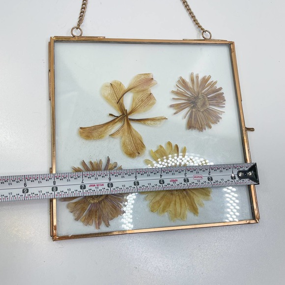 Pressed Flower Frame, Hanging glass frame Copper frame - Picture 3 of 6